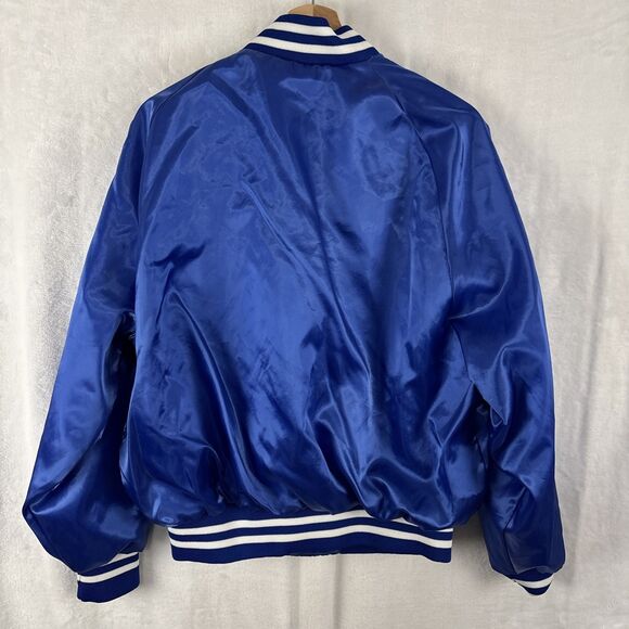 Vintage 80’s 90’s McDonald’s Satin Bomber Jacket Size Large Blue Aristo Jac - Picture 6 of 7